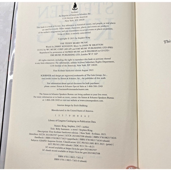 Billy Summers by Stephen King Hardback Book - Picture 6 of 6